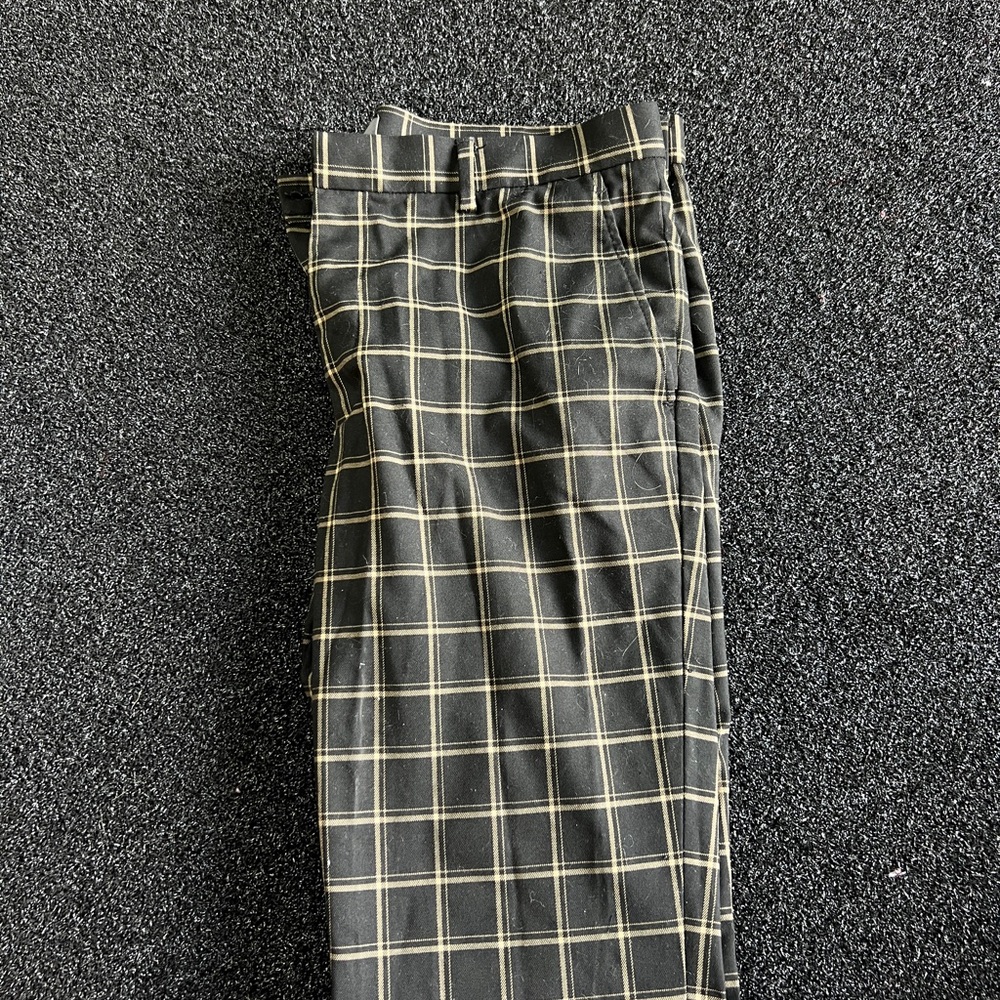 Men's Black and Tan Checkered Pants